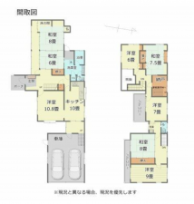 南砺市本江、中古一戸建ての間取り画像です