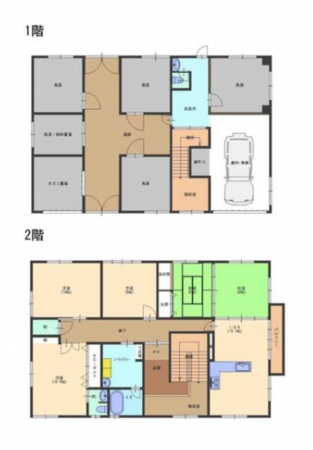 南砺市北野、中古一戸建ての間取り画像です