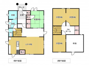 南砺市利賀村、収益物件/住宅の間取り画像です