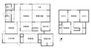 砺波市安川、中古一戸建ての間取り画像です
