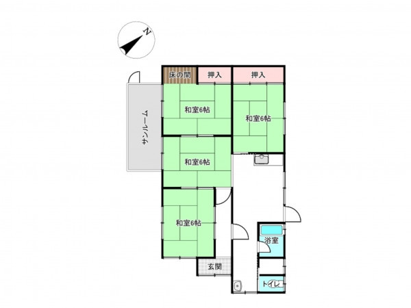 砺波市庄川町、中古一戸建ての間取り画像です
