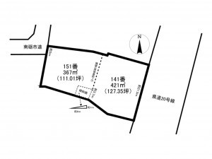 南砺市やかた、土地の間取り画像です