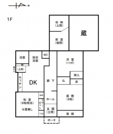 砺波市太田、中古一戸建ての間取り画像です