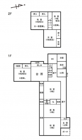 砺波市坪内、中古一戸建ての間取り画像です