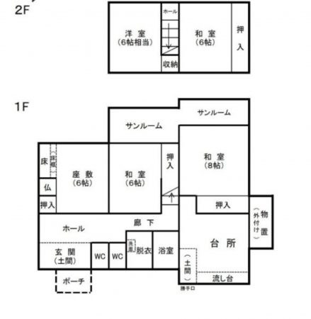 砺波市十年明、中古一戸建ての間取り画像です