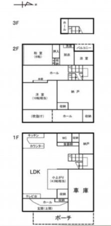 砺波市千代、中古一戸建ての間取り画像です