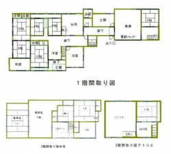 南砺市専勝寺、中古一戸建ての間取り画像です