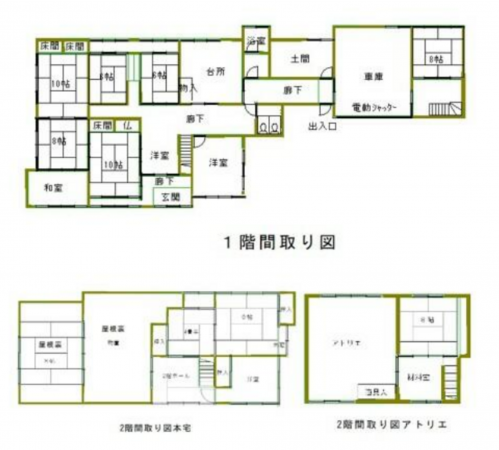 南砺市専勝寺、中古一戸建ての間取り画像です