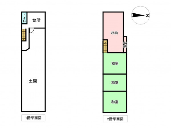 南砺市城端、中古一戸建ての間取り画像です