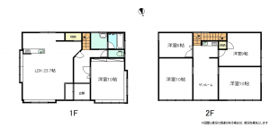 南砺市井波、中古一戸建ての間取り画像です
