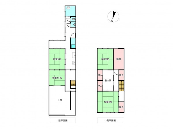 南砺市井波、中古一戸建ての間取り画像です