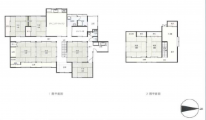 南砺市竹林、中古一戸建ての間取り画像です