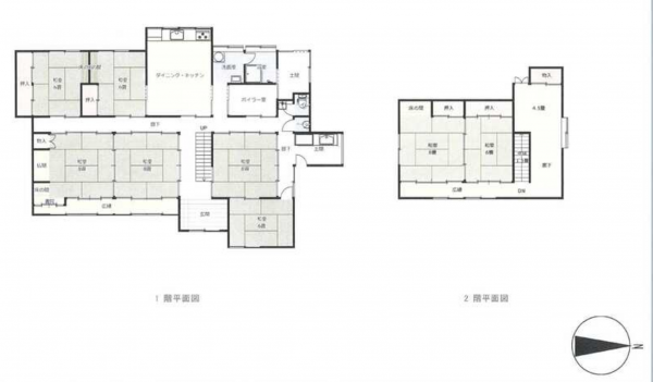 南砺市竹林、中古一戸建ての間取り画像です