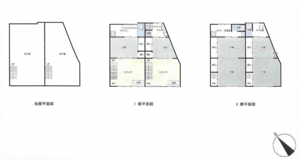 南砺市城端、中古一戸建ての間取り画像です