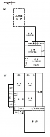 砺波市矢木、中古一戸建ての間取り画像です