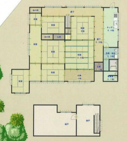 小矢部市松尾、中古一戸建ての間取り画像です