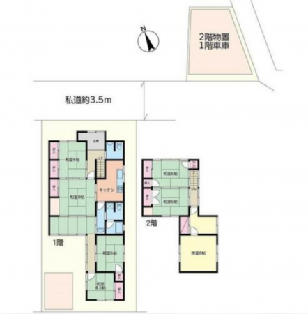 南砺市高儀、中古一戸建ての間取り画像です