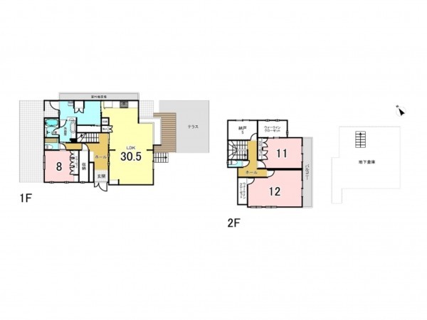 神戸市垂水区塩屋町、中古一戸建ての間取り画像です