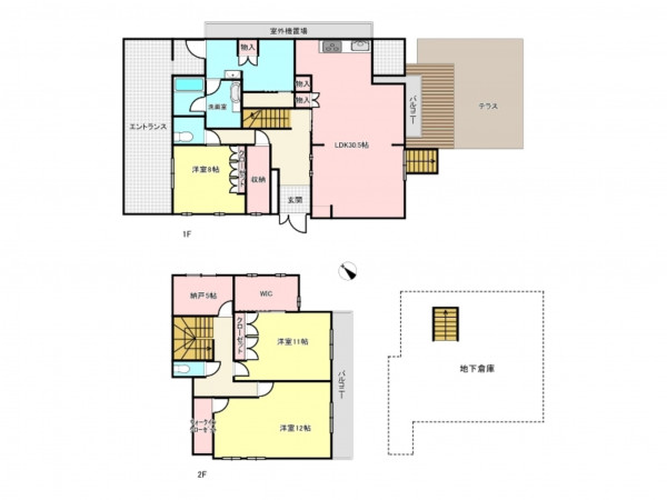神戸市垂水区塩屋町、中古一戸建ての間取り画像です
