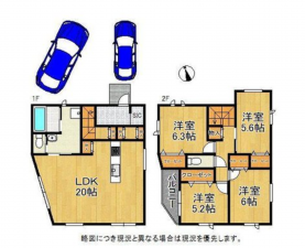 神戸市垂水区霞ケ丘、新築一戸建ての間取り画像です