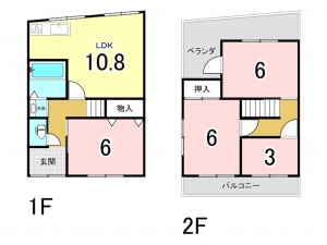 神戸市垂水区東垂水、中古一戸建ての間取り画像です