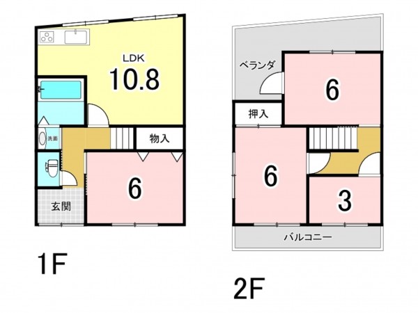 神戸市垂水区東垂水、中古一戸建ての間取り画像です
