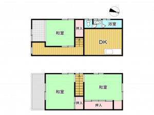 神戸市垂水区仲田、中古一戸建ての間取り画像です