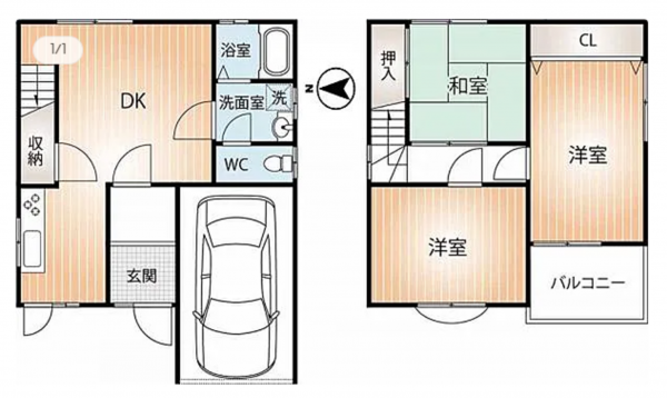 神戸市垂水区東垂水、中古一戸建ての間取り画像です