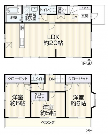 神戸市垂水区星陵台、中古一戸建ての間取り画像です