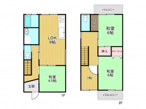 神戸市垂水区星陵台、中古一戸建ての間取り画像です