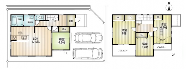 神戸市垂水区東垂水町、中古一戸建ての間取り画像です