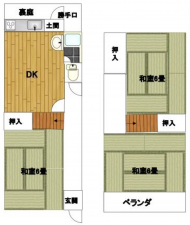 神戸市垂水区塩屋町、中古一戸建ての間取り画像です