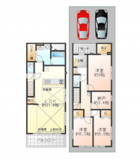 神戸市垂水区馬場通、新築一戸建ての間取り画像です