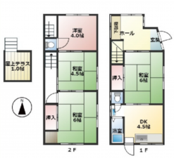 神戸市垂水区乙木、中古一戸建ての間取り画像です
