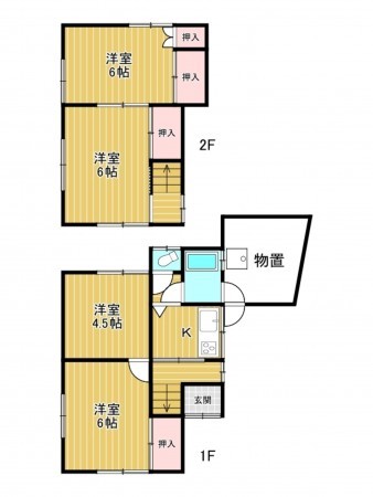 神戸市垂水区旭が丘、中古一戸建ての間取り画像です