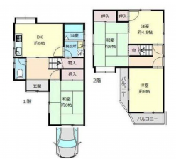 神戸市垂水区霞ケ丘、中古一戸建ての間取り画像です