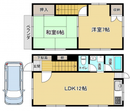 神戸市垂水区北舞子、中古一戸建ての間取り画像です