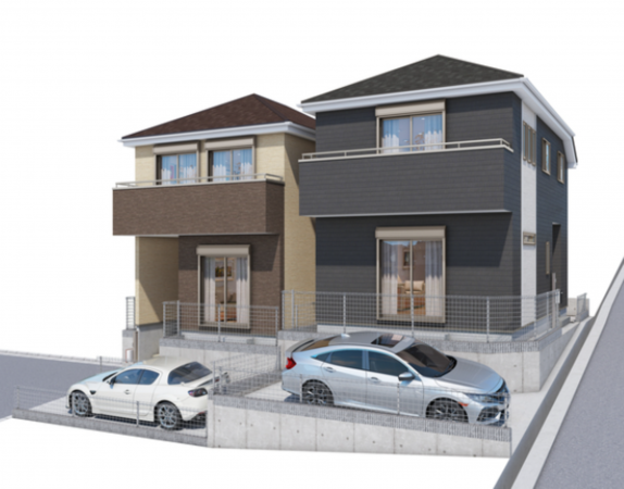 神戸市垂水区霞ケ丘、新築一戸建ての完成予想図（外観）画像です