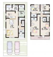 神戸市垂水区青山台、新築一戸建ての間取り画像です