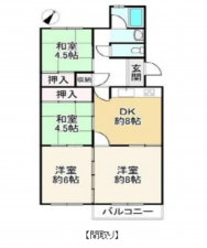 神戸市垂水区高丸、マンションの間取り画像です