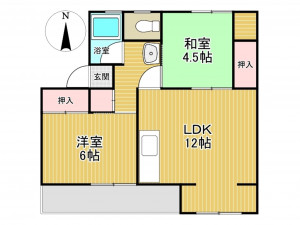 神戸市垂水区上高丸、マンションの間取り画像です
