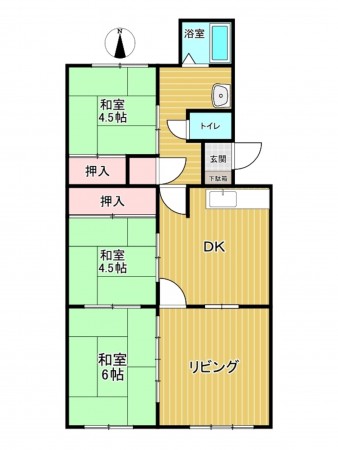 神戸市垂水区高丸、マンションの間取り画像です
