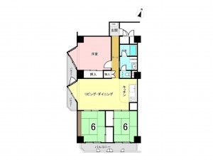 神戸市垂水区清水が丘、マンションの間取り画像です