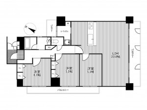 神戸市垂水区青山台、マンションの間取り画像です