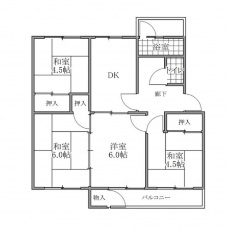 神戸市垂水区狩口台、マンションの間取り画像です