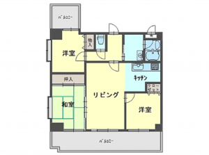神戸市垂水区塩屋町、マンションの間取り画像です
