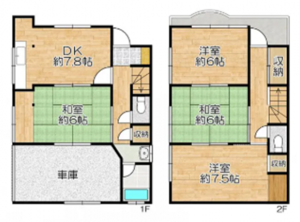 神戸市垂水区霞ケ丘、中古一戸建ての間取り画像です