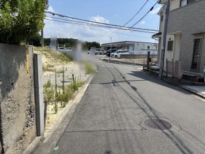 神戸市垂水区南多聞台、土地の前面道路を含む現地写真画像です