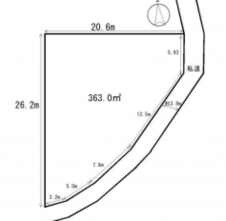 神戸市垂水区舞子坂、土地の間取り画像です