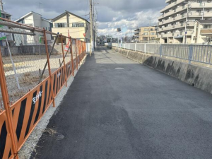 神戸市垂水区福田、土地の前面道路を含む現地写真画像です